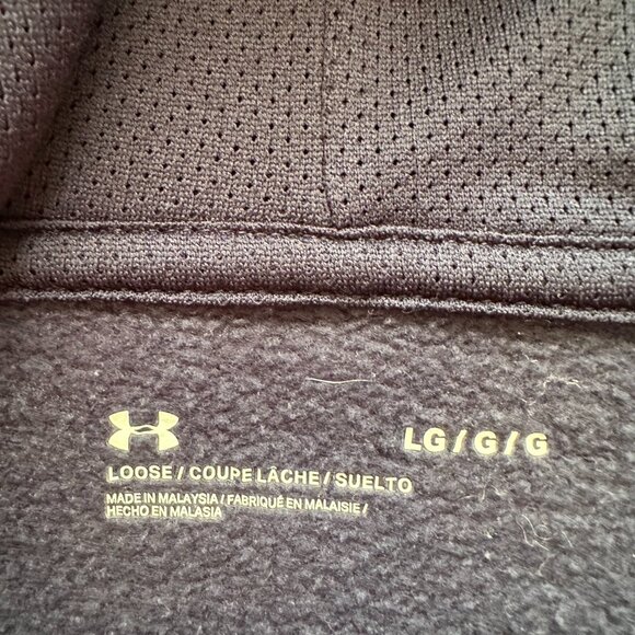 Under Armour Sweatshirt Mens Large Triton Athletics Blue Pullover Hoodie - Picture 3 of 10